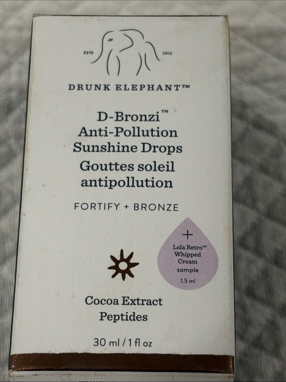 Drunk Elephant D-Bronzi Sunshine Drops - White with Brown Accents